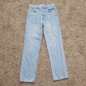 Reformation Jeans Cynthia High Rise Straight Tahoe Wash Light Blue Denim Size 27